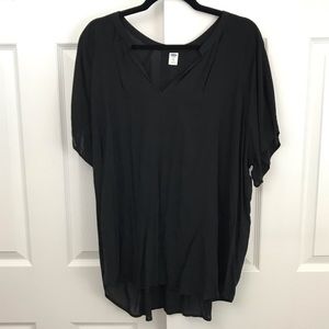 Black Short Sleeve Old Navy Blouse Flowy